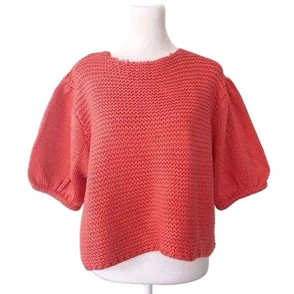Womens Saints + Secrets Watermelon Knitted Short Sleeve Pullover Sweater Size M